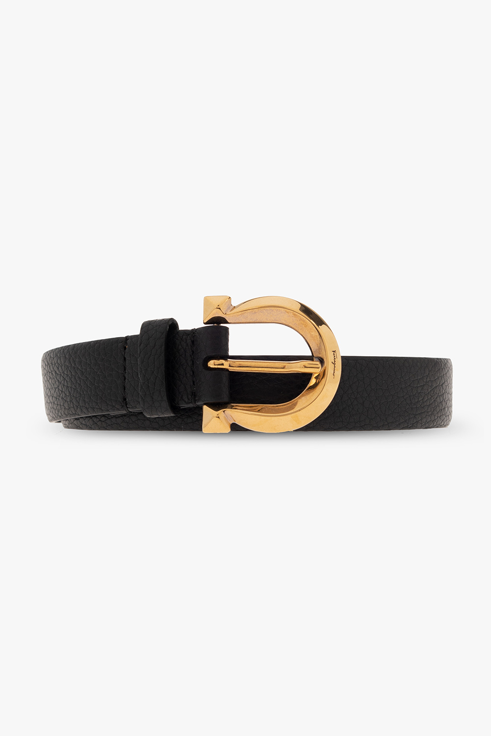 Ferragamo belt clearance gold and black